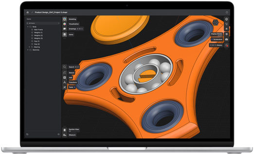 Shapr3D App auf einem MacBook Air